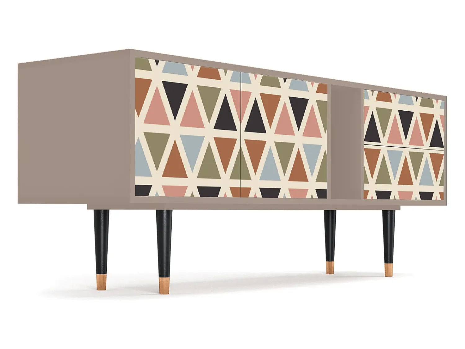 Móvel De Tv* Mueble de TV - 170х69х48 cm - T1 - Royal Triangles, Latte Bege