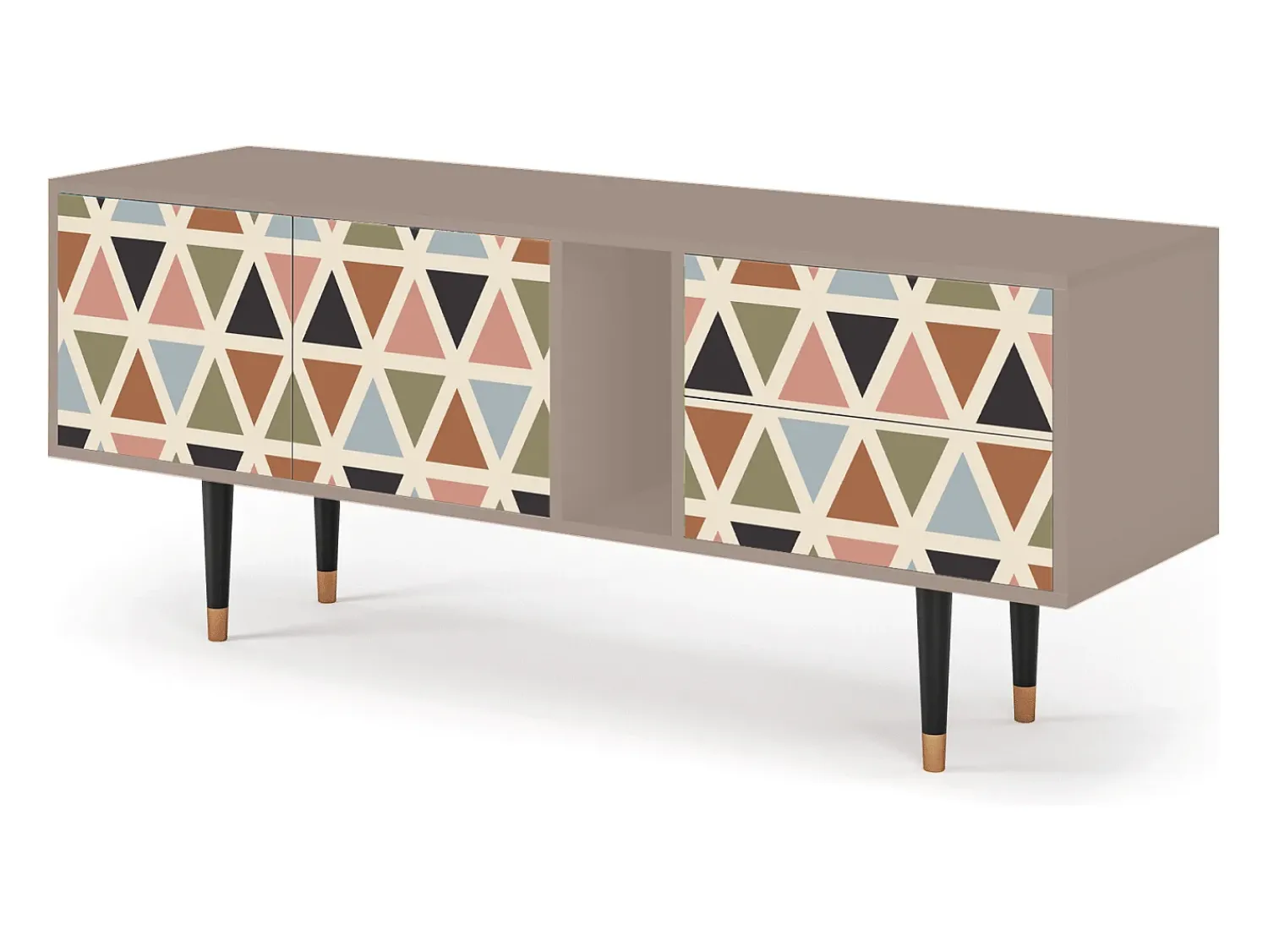 Móvel De Tv* Mueble de TV - 170х69х48 cm - T1 - Royal Triangles, Latte Bege