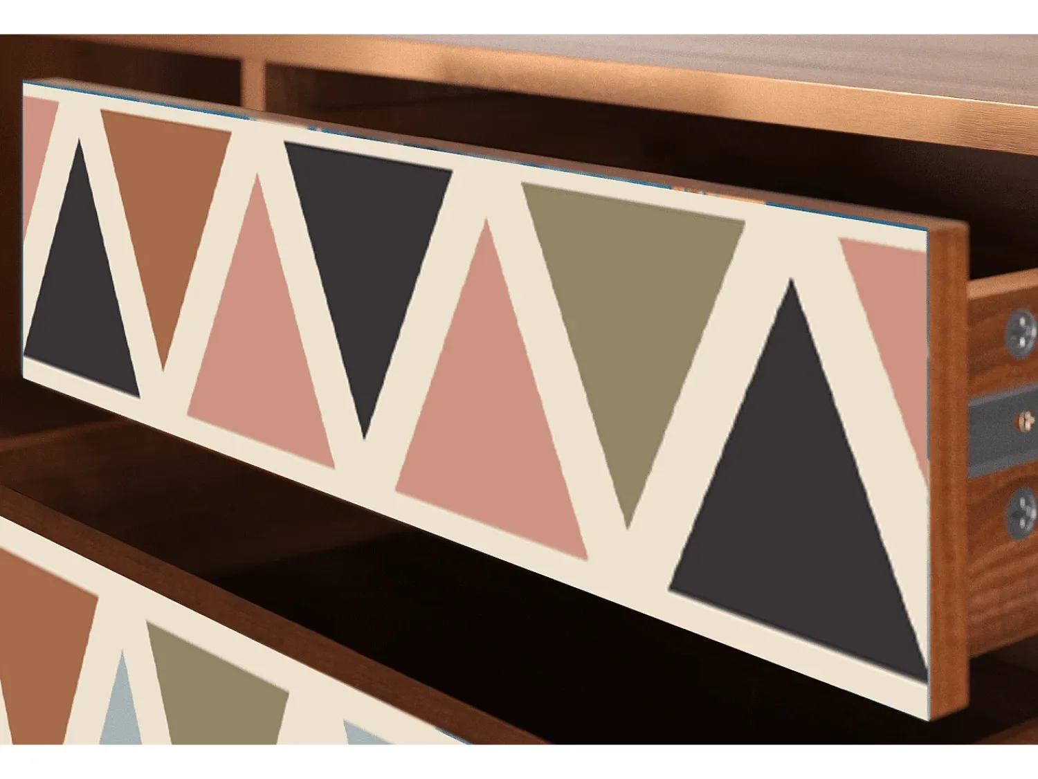 Mueble de TV - 170х59х48 cm - T4 - Royal Triangles, Nogueira^ Móvel De Tv