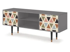 Móvel De Tv* Mueble de TV - 170х69х48 cm - T2 - Royal Triangles, Cinza Cinzento