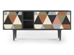 Móvel De Tv| Mueble de TV - 150х69х41 cm - T5 - Royal Triangles, Antracite Cinza antracite
