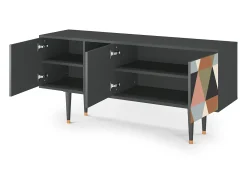 Móvel De Tv| Mueble de TV - 150х69х41 cm - T5 - Royal Triangles, Antracite Cinza antracite