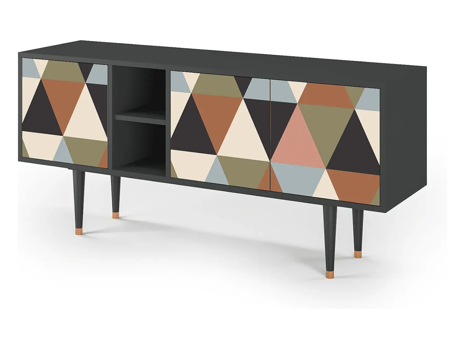 Móvel De Tv| Mueble de TV - 150х69х41 cm - T5 - Royal Triangles, Antracite Cinza antracite