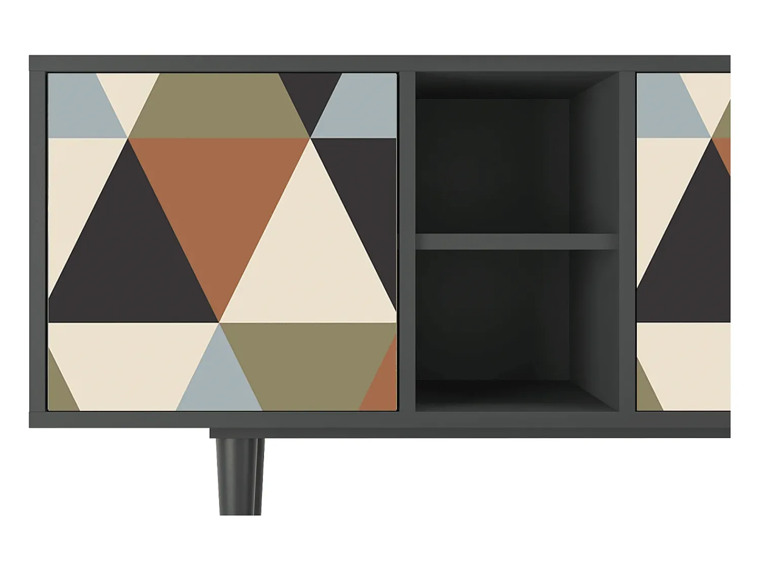 Móvel De Tv| Mueble de TV - 150х69х41 cm - T5 - Royal Triangles, Antracite Cinza antracite