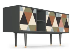 Móvel De Tv| Mueble de TV - 150х69х41 cm - T5 - Royal Triangles, Antracite Cinza antracite