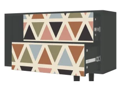 Móvel De Tv* Mueble de TV - 170х69х48 cm - T1 - Royal Triangles, Antracite Cinza antracite