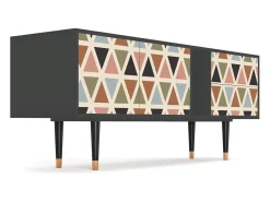 Móvel De Tv* Mueble de TV - 170х69х48 cm - T1 - Royal Triangles, Antracite Cinza antracite