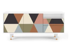 Mueble de TV - 125х56х41 cm - T7 - Royal Triangles, Branco^ Móvel De Tv