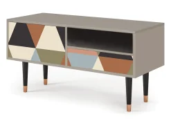 Móvel De Tv* Mueble de TV - 115х59х48 cm - T3 - Royal Triangles, Areia Bege