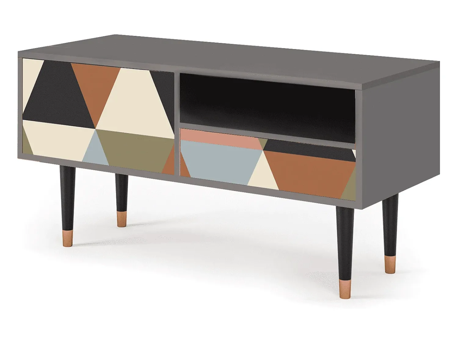 Mueble de TV - 115х59х48 cm - T3 - Royal Triangles, Cinza^ Móvel De Tv