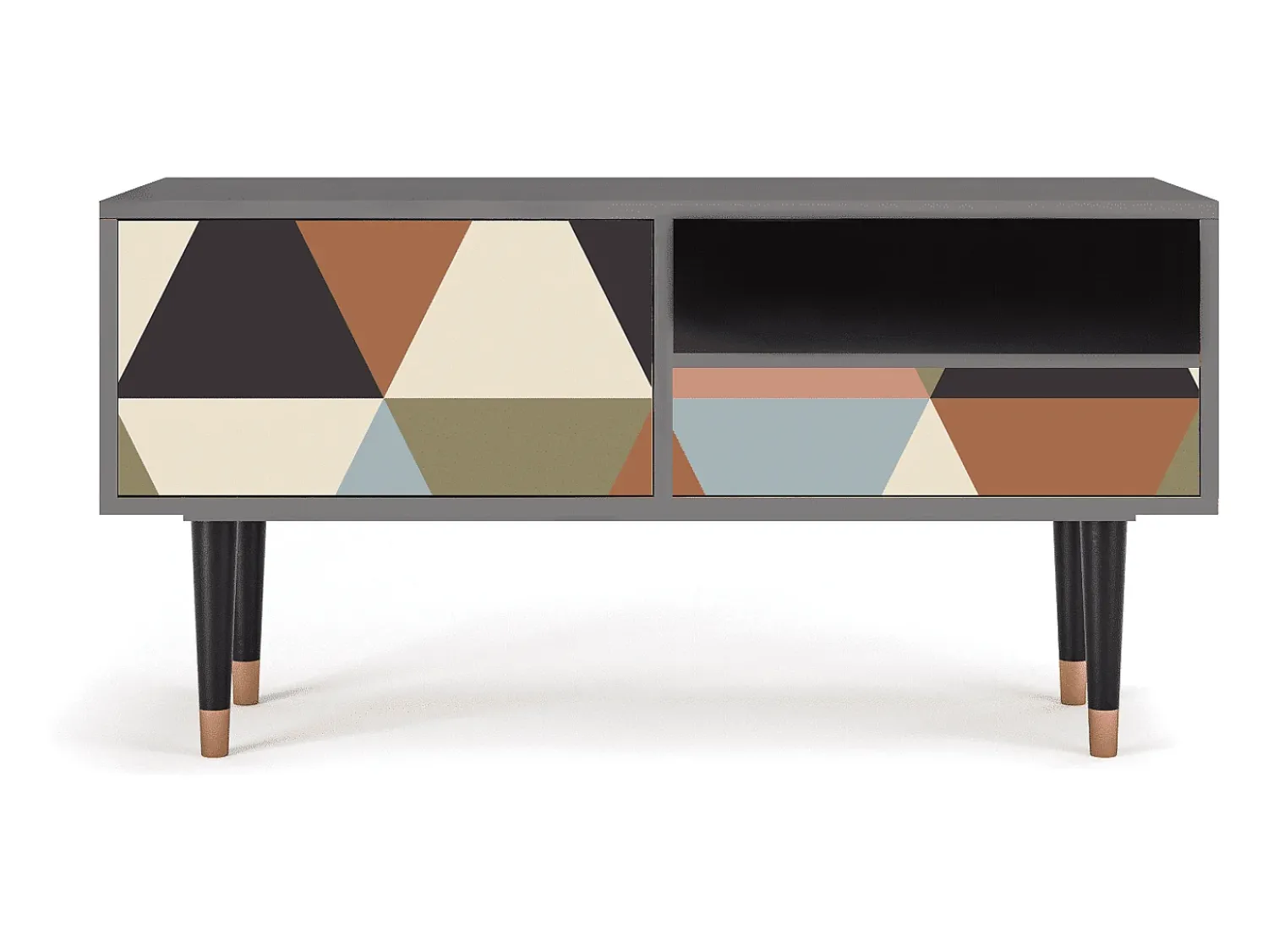 Mueble de TV - 115х59х48 cm - T3 - Royal Triangles, Cinza^ Móvel De Tv
