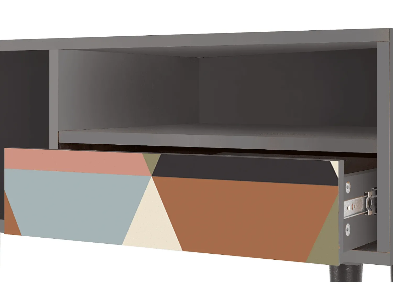 Mueble de TV - 115х59х48 cm - T3 - Royal Triangles, Cinza^ Móvel De Tv