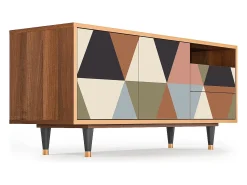 Móvel De Tv| Mueble de TV - 125х56х41 cm - T7 - Royal Triangles, Nogueira Castanho
