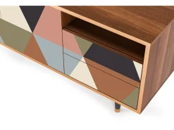 Móvel De Tv| Mueble de TV - 125х56х41 cm - T7 - Royal Triangles, Nogueira Castanho