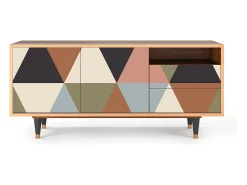 Móvel De Tv| Mueble de TV - 125х56х41 cm - T7 - Royal Triangles, Nogueira Castanho