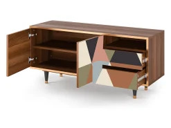 Móvel De Tv| Mueble de TV - 125х56х41 cm - T7 - Royal Triangles, Nogueira Castanho