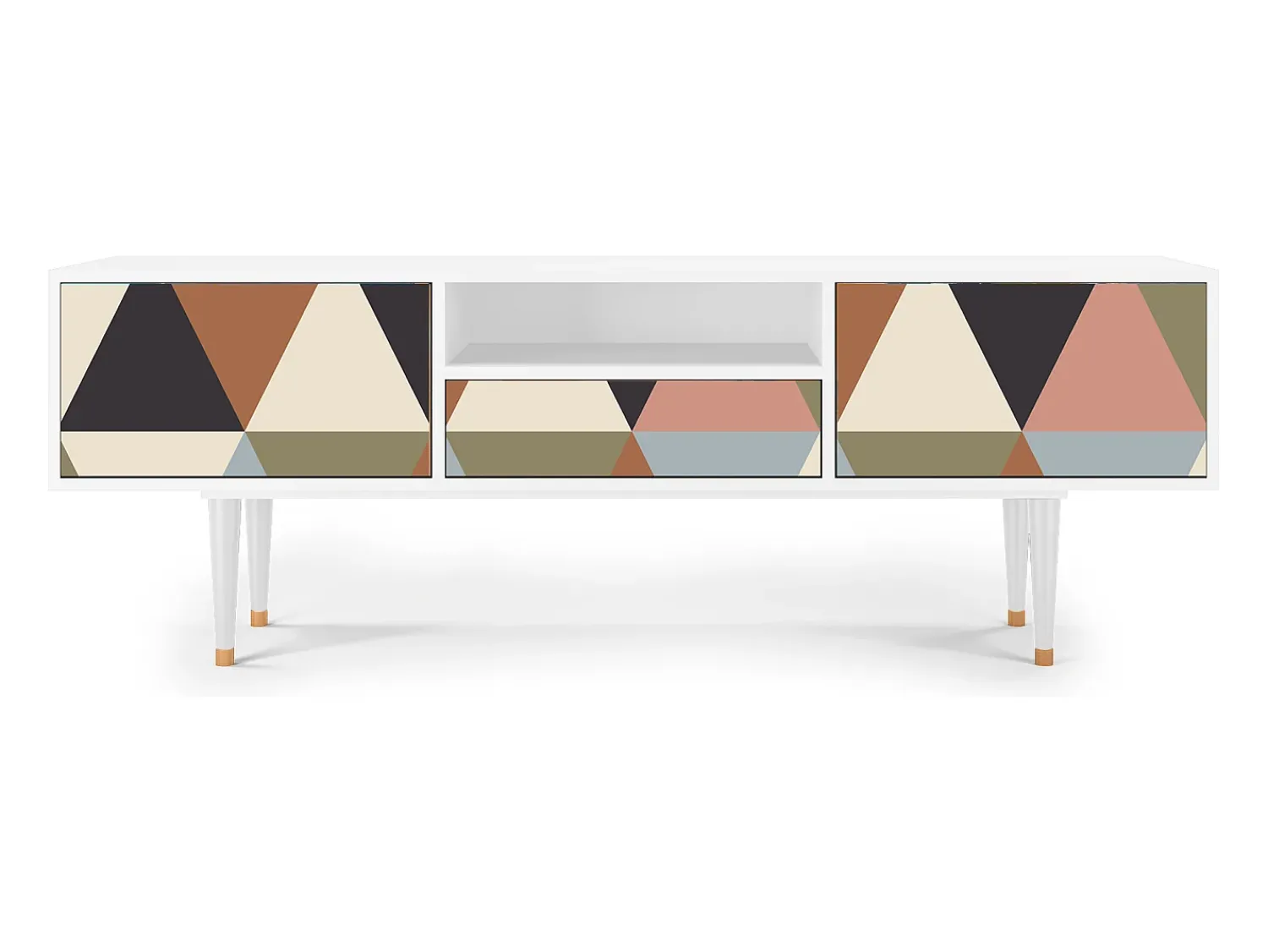 Móvel De Tv| Mueble de TV - 170х59х41 cm - T6 - Royal Triangles, Branco Bege