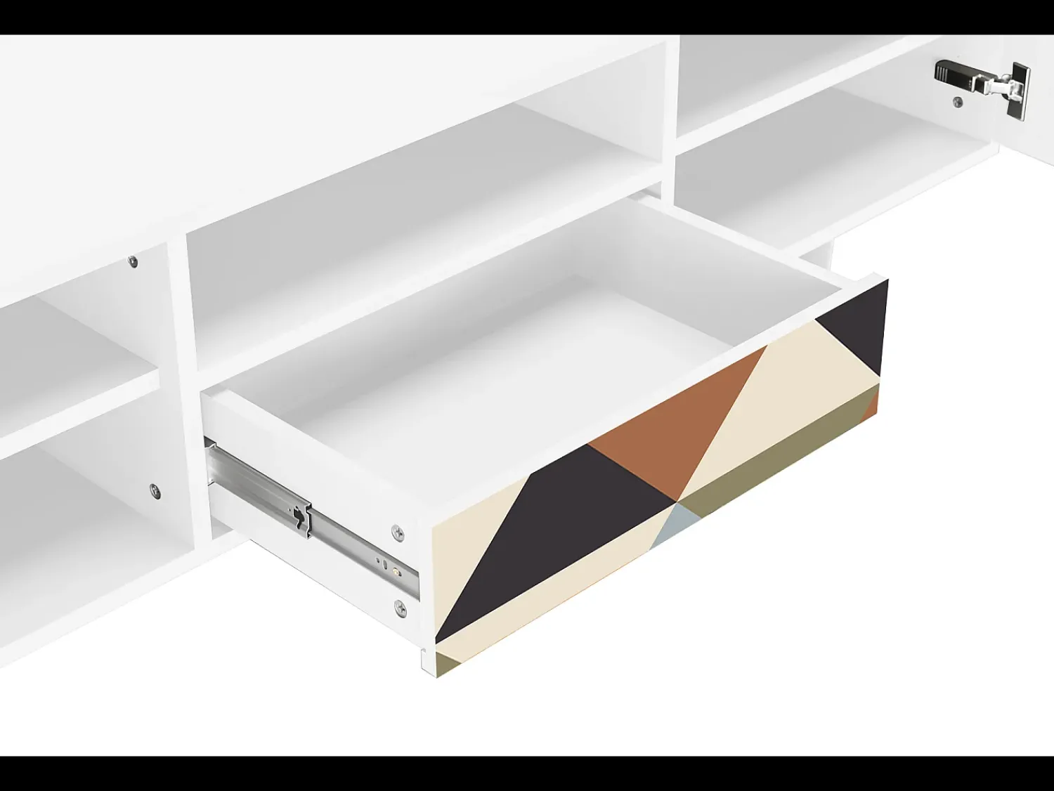 Móvel De Tv| Mueble de TV - 170х59х41 cm - T6 - Royal Triangles, Branco Bege