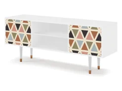 Móvel De Tv| Mueble de TV - 170х69х48 cm - T2 - Royal Triangles, Branco Bege