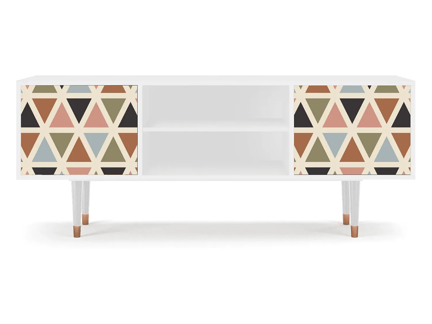 Móvel De Tv| Mueble de TV - 170х69х48 cm - T2 - Royal Triangles, Branco Bege