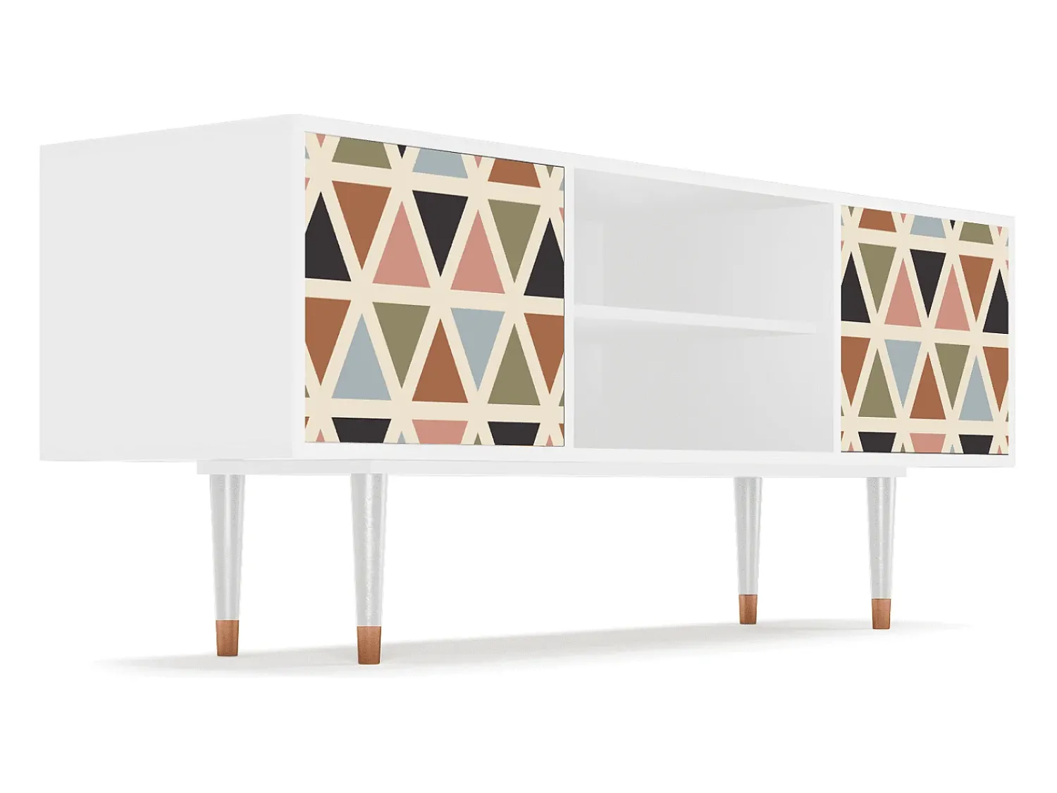 Móvel De Tv| Mueble de TV - 170х69х48 cm - T2 - Royal Triangles, Branco Bege