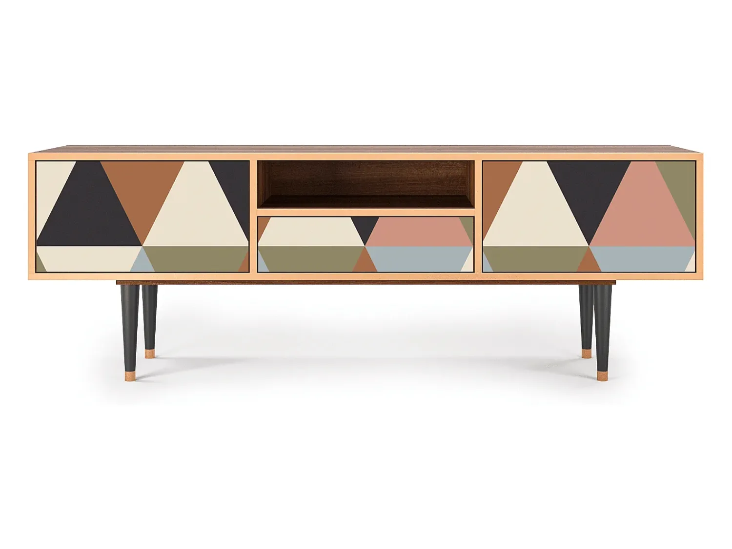 Online Mueble de TV - 170х59х41 cm - T6 - Royal Triangles, Nogueira Castanho