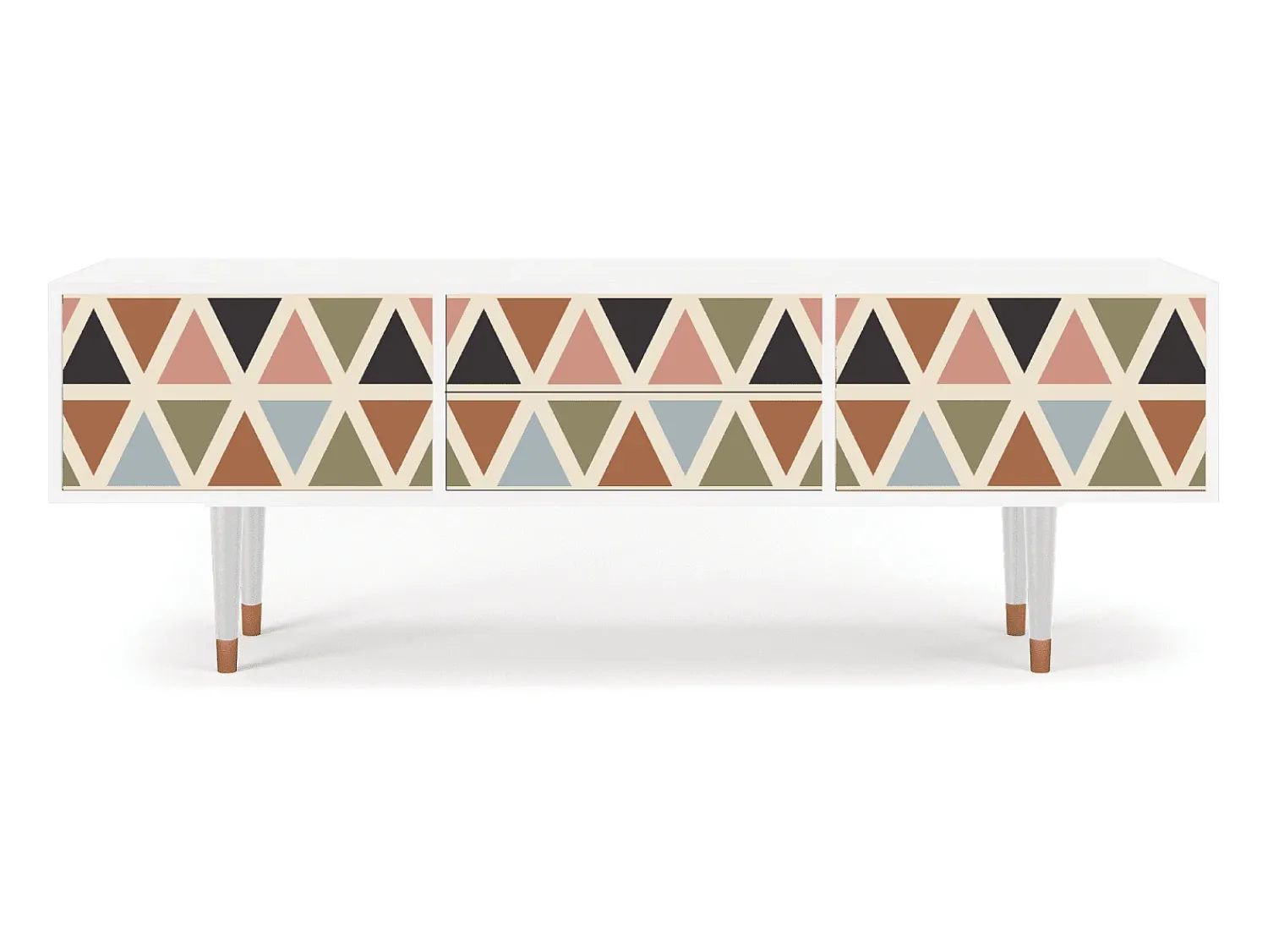 Móvel De Tv* Mueble de TV - 170х59х48 cm - T4 - Royal Triangles, Branco Bege
