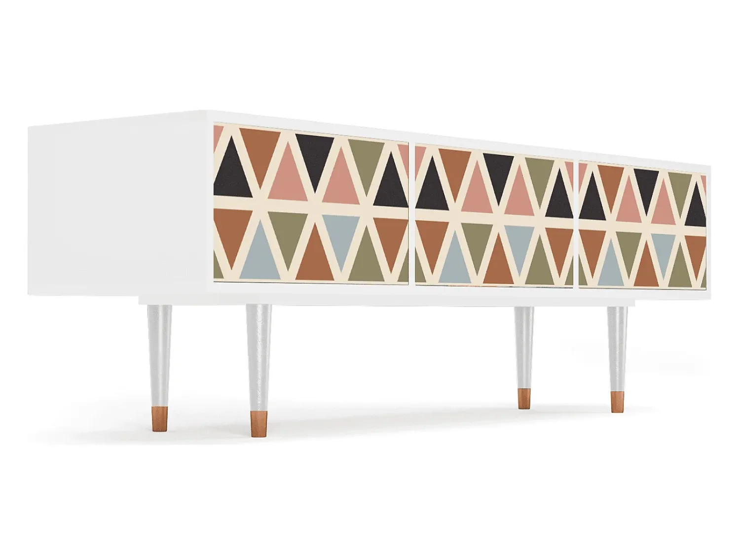 Móvel De Tv* Mueble de TV - 170х59х48 cm - T4 - Royal Triangles, Branco Bege