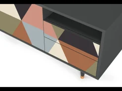 Móvel De Tv* Mueble de TV - 125х56х41 cm - T7 - Royal Triangles, Antracite Cinza antracite