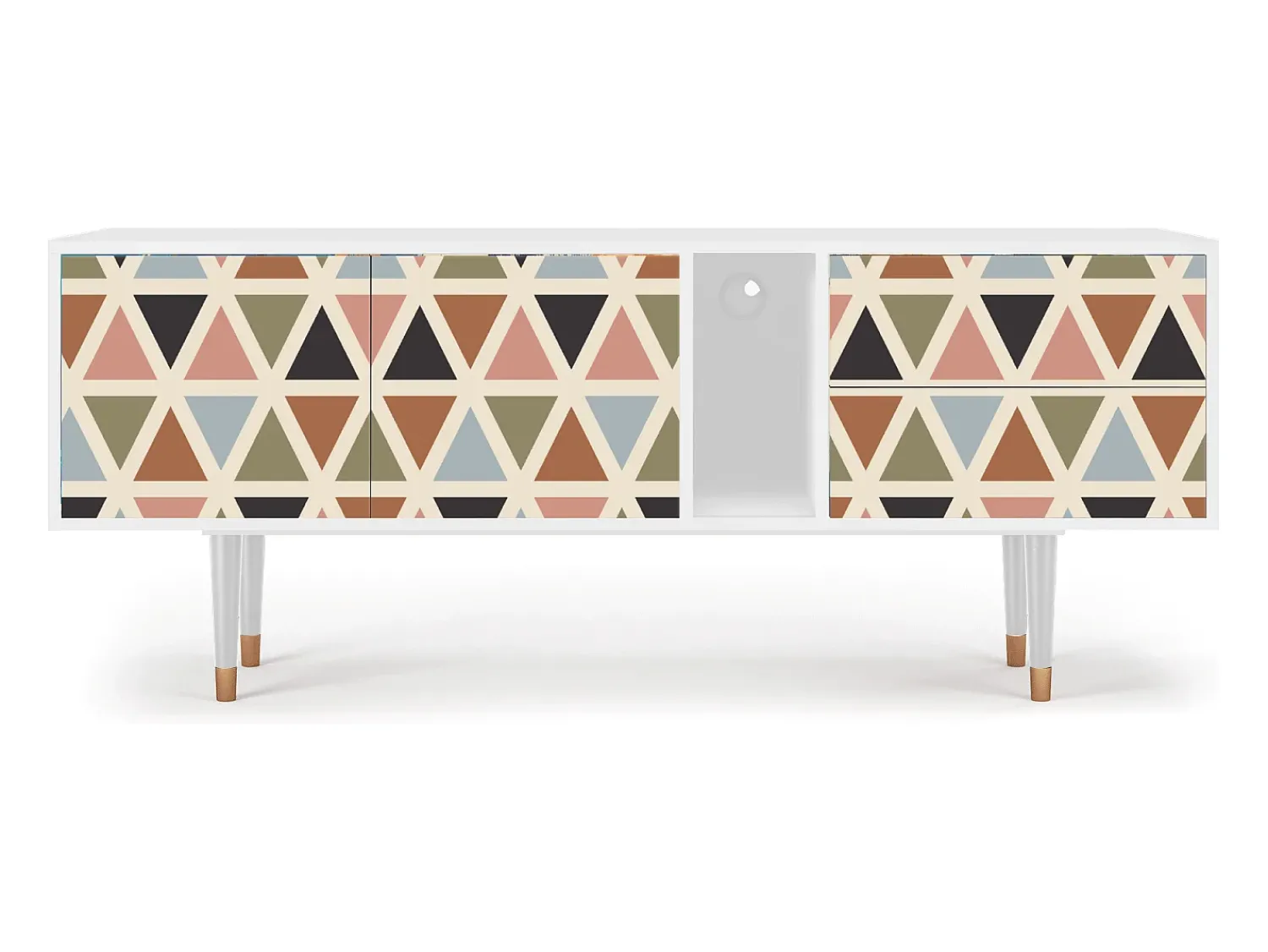 Mueble de TV - 170х69х48 cm - T1 - Royal Triangles, Branco^ Móvel De Tv