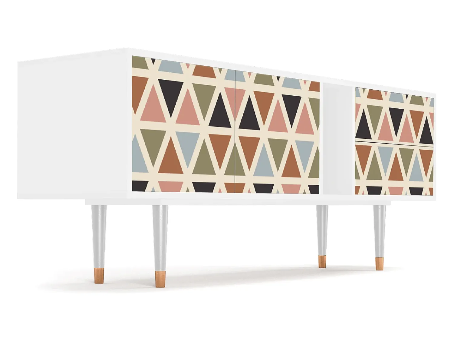 Mueble de TV - 170х69х48 cm - T1 - Royal Triangles, Branco^ Móvel De Tv