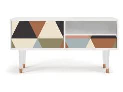 Móvel De Tv* Mueble de TV - 115х59х48 cm - T3 - Royal Triangles, Branco Bege