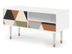 Móvel De Tv* Mueble de TV - 115х59х48 cm - T3 - Royal Triangles, Branco Bege
