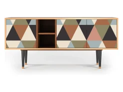 Móvel De Tv| Mueble de TV - 150х69х41 cm - T5 - Royal Triangles, Nogueira Castanho