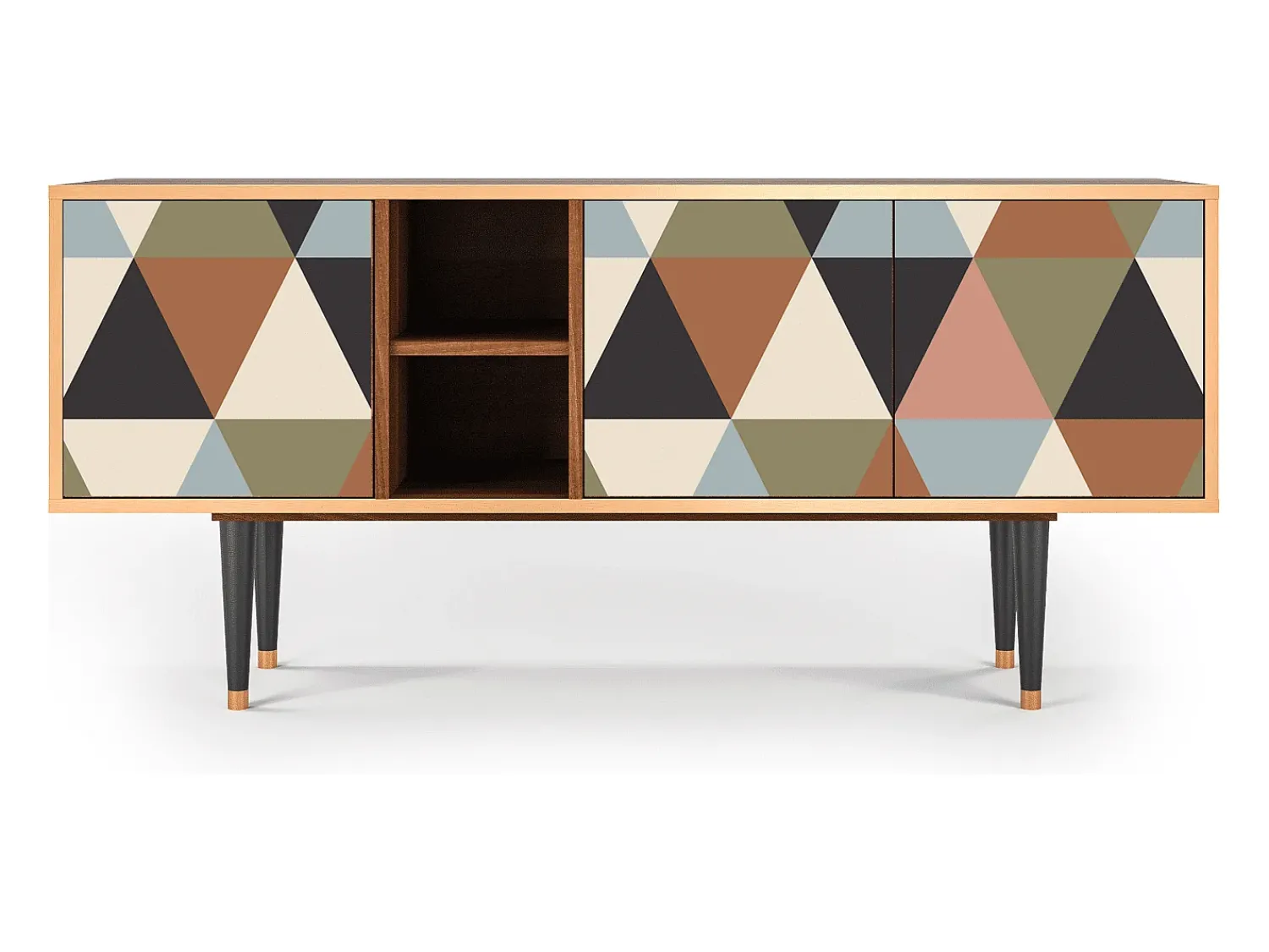 Móvel De Tv| Mueble de TV - 150х69х41 cm - T5 - Royal Triangles, Nogueira Castanho