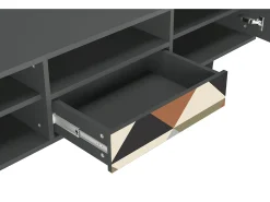 Clearance Mueble de TV - 170х59х41 cm - T6 - Royal Triangles, Antracite Cinza antracite
