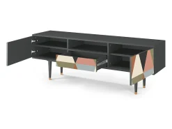 Clearance Mueble de TV - 170х59х41 cm - T6 - Royal Triangles, Antracite Cinza antracite