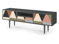 Clearance Mueble de TV - 170х59х41 cm - T6 - Royal Triangles, Antracite Cinza antracite
