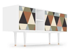 Mueble de TV - 150х69х41 cm - T5 - Royal Triangles, Branco^ Móvel De Tv