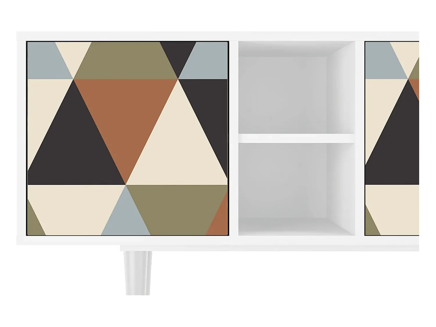 Mueble de TV - 150х69х41 cm - T5 - Royal Triangles, Branco^ Móvel De Tv