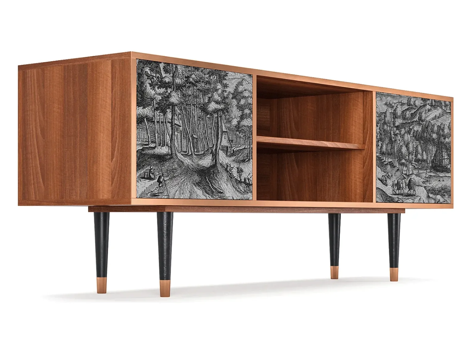 Mueble de TV - 170х69х48 cm - T2 - Rusticorum, Nogueira^ Móvel De Tv