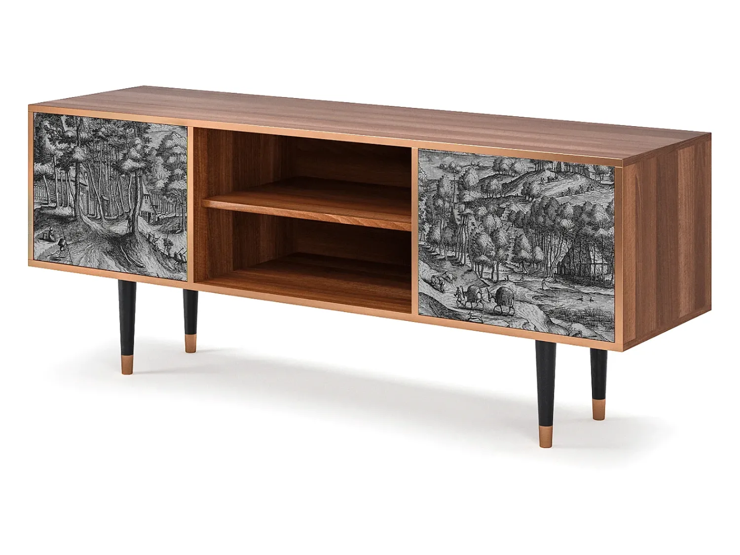 Mueble de TV - 170х69х48 cm - T2 - Rusticorum, Nogueira^ Móvel De Tv