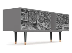 Móvel De Tv| Mueble de TV - 170х69х48 cm - T1 - Rusticorum, Cinza Cinzento