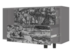 Móvel De Tv| Mueble de TV - 170х69х48 cm - T1 - Rusticorum, Cinza Cinzento