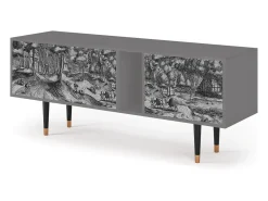 Móvel De Tv| Mueble de TV - 170х69х48 cm - T1 - Rusticorum, Cinza Cinzento