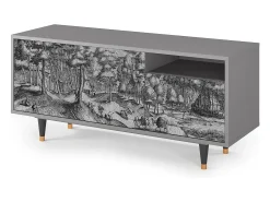 Móvel De Tv* Mueble de TV - 125х56х41 cm - T7 - Rusticorum, Cinza Cinzento