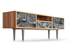 Móvel De Tv| Mueble de TV - 170х59х41 cm - T6 - Rusticorum, Nogueira Castanho