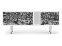 Móvel De Tv| Mueble de TV - 170х69х48 cm - T1 - Rusticorum, Branco Bege