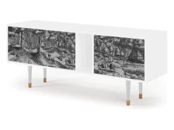Móvel De Tv| Mueble de TV - 170х69х48 cm - T1 - Rusticorum, Branco Bege