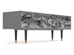 Móvel De Tv* Mueble de TV - 170х59х48 cm - T4 - Rusticorum, Cinza Cinzento